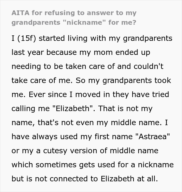 Grandparents Think It&rsquo;s Okay To &lsquo;Rename&rsquo; Granddaughter As They Don&rsquo;t Like Her Name, She Ignores Them