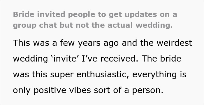 &ldquo;The Way I Laughed At The Audacity&rdquo;: Bride&rsquo;s Bizarre Wedding 'Invite' Leaves Friends Shocked
