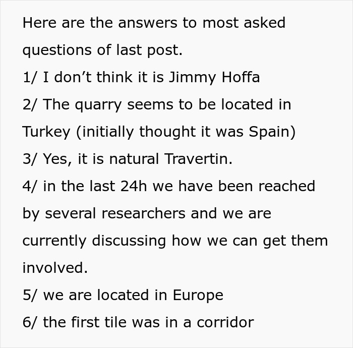 People Wanted A Travertine Floor, Get Surprised By The Human Jawbone That Came With It