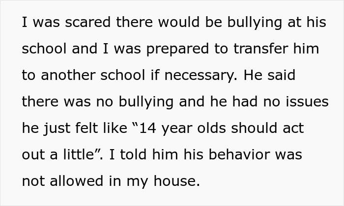 Alt text: Exemplar teen son improves behavior after mom punishes him by doing exactly what he wished, causing fury in MIL.