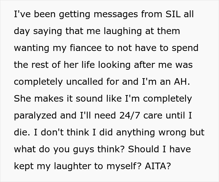 Man Asks If He Was A Jerk For Laughing In MIL’s And SIL’s Faces After Their Insensitive Comments - 10