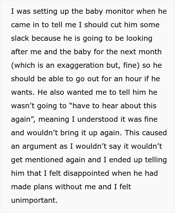 Man Upsets Wife The Day Before Her C-Section By Making Plans With Friends Without Her