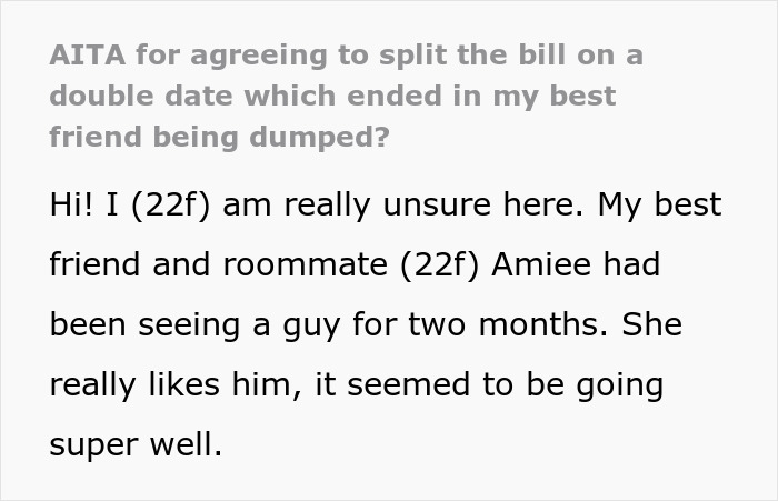 Woman Suggests To Split The Bill On Double Date, Gets Blamed For Causing A Breakup