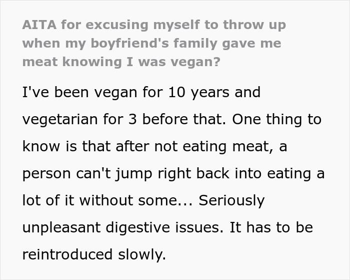 Vegan Woman Tricked Into Eating Meat By Boyfriend’s Family, Makes Sure They Regret It - 2