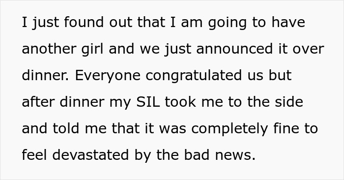 Married Couple Reveals They&rsquo;re Expecting A Daughter, SIL Tells Wife She Should Feel Devastated