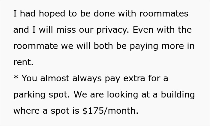 BF Refuses To Help Pay For Parking Spot Since He Doesn't Drive, Leaves GF Confused