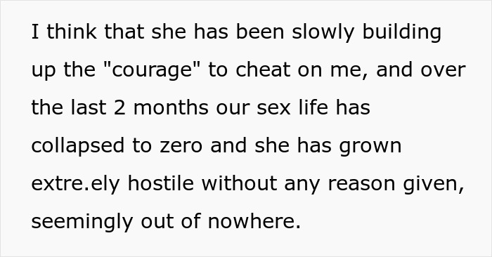 Man Suspected Wife Was Cheating, Gets Proved Right, And Has To Live With The Idea Of An Open Marriage