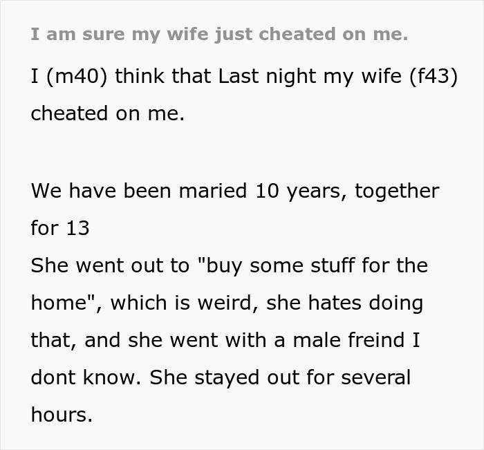 Man Suspected Wife Was Cheating, Gets Proved Right, And Has To Live With The Idea Of An Open Marriage