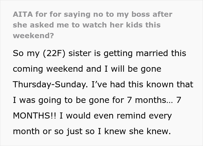 “Suck It Up”: Nanny Confronts Mom After Being Forced To Miss Sister’s Wedding - 2