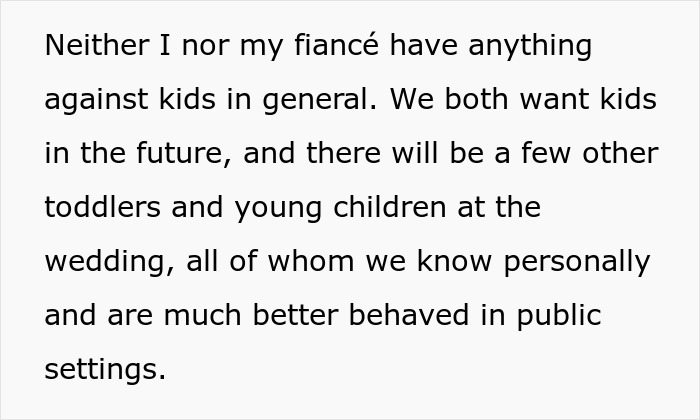 Bride Wants To Ban SIL’s Kids From Wedding But Not Other Kids, Asks If That’s Wrong - 6