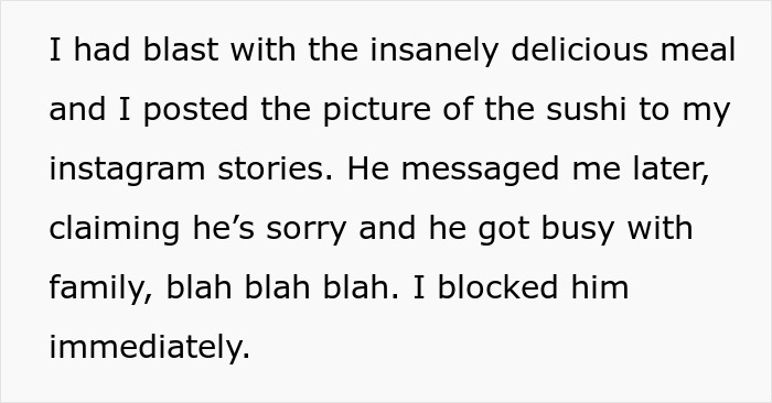 “I Blocked Him”: Guy Takes Himself For An Expensive Meal After Entitled Date Ruins His Plans - 11