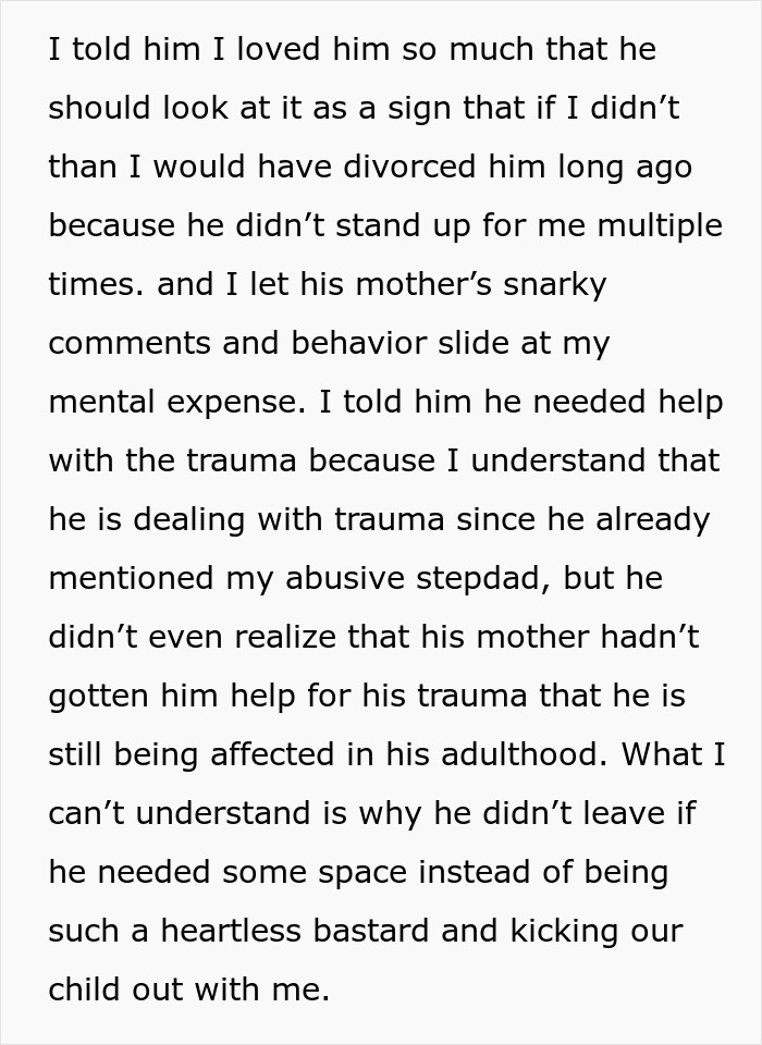 Woman hands husband divorce papers after he ignored his mom's insults and emotional trauma for too long.
