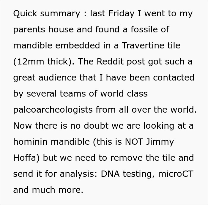 People Wanted A Travertine Floor, Get Surprised By The Human Jawbone That Came With It