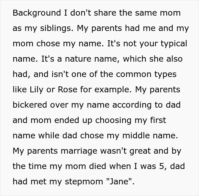 Woman Stands Up To Half-Siblings Who Don’t Want Her Baby’s Name To Stand Out Among Theirs Woman Stands Up To Half-Siblings Who Don’t Want Her Baby’s Name To Stand Out Among Theirs