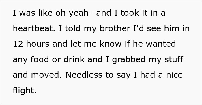 Sis Got A Free Upgrade To First Class On Long Flight, Family Is Furious She Didn’t Give It To Bro Sis Got A Free Upgrade To First Class On Long Flight, Family Is Furious She Didn’t Give It To Bro