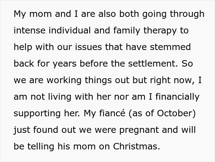 Woman considers going no-contact with mom after $150k lawsuit payout amid family therapy and relationship challenges