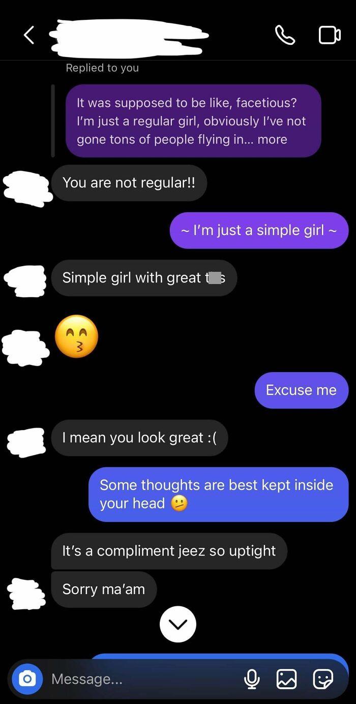 Guy (30m) From Bumble That I’ve (29f) Talked To For A Week But Haven’t Met Yet Gave Me A “Compliment”