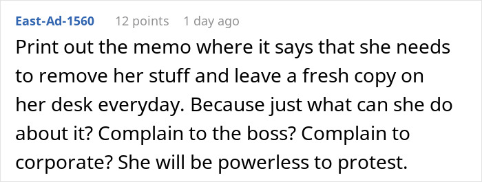 Person Gets Revenge On Office 'Karen' Who Complained People Were Using 'Her' Shared Desk