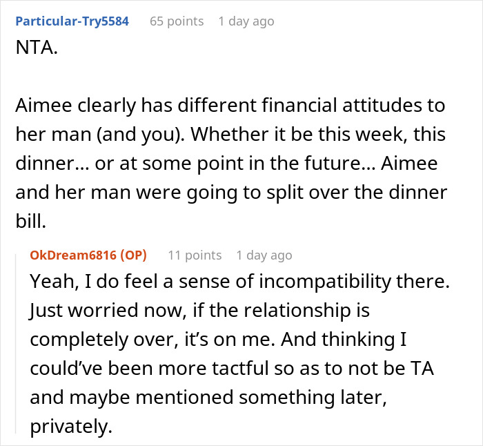 Woman Suggests To Split The Bill On Double Date, Gets Blamed For Causing A Breakup