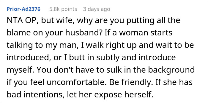 Text comment about a woman making husband post their argument online to prove she&rsquo;s right and receiving a reality check.