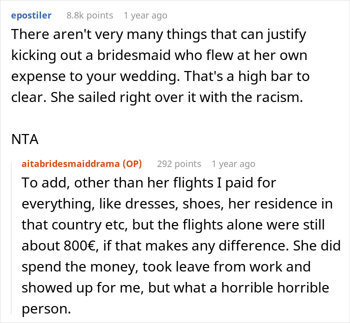 Internet Applauds Bride For Kicking Bridesmaid Off Her Destination Wedding The Day Before The Event - 12