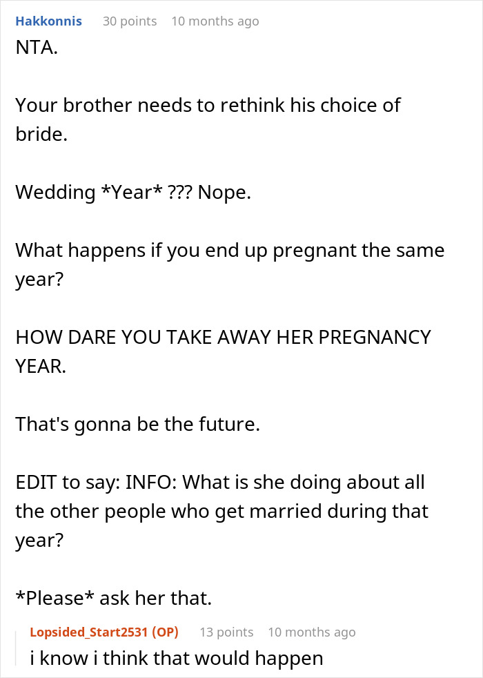 Woman Is Confused After Bridezilla Forbids Her From Getting Married During Her “Wedding Year” - 17