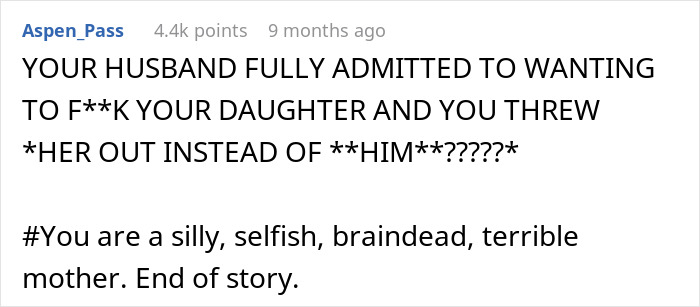 “AITA For Making My Daughter Leave Because My Husband Is Attracted To Her?” “AITA For Making My Daughter Leave Because My Husband Is Attracted To Her?”