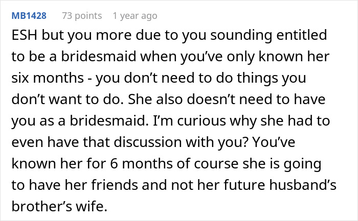 Woman Upset She Can’t Be A Bridesmaid Because Of Bride’s OCD, Splits The Internet - 37