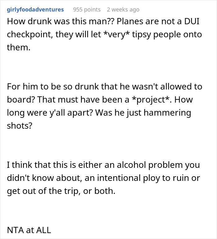 Drunk Guy Is Left At The Airport Alone When Wife Refuses To Miss Expensive Flight To See Her Family - 17