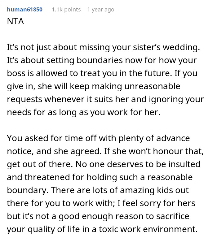 “Suck It Up”: Nanny Confronts Mom After Being Forced To Miss Sister’s Wedding - 21