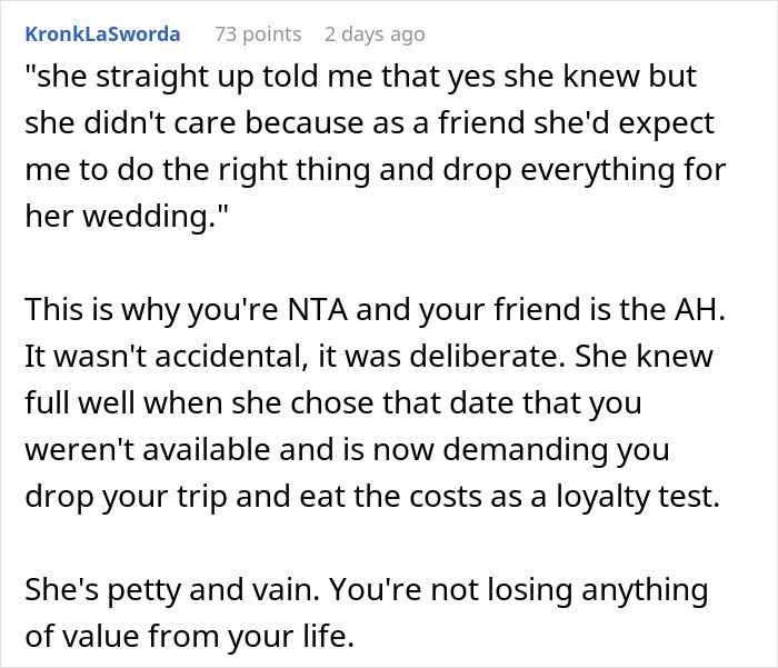 "AITA For Choosing A Concert Over My Best Friend's Wedding?"