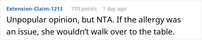 Woman Is Confused If She Was Wrong To Ignore Allergic Diner’s Wishes, Gets A Reality Check - 26