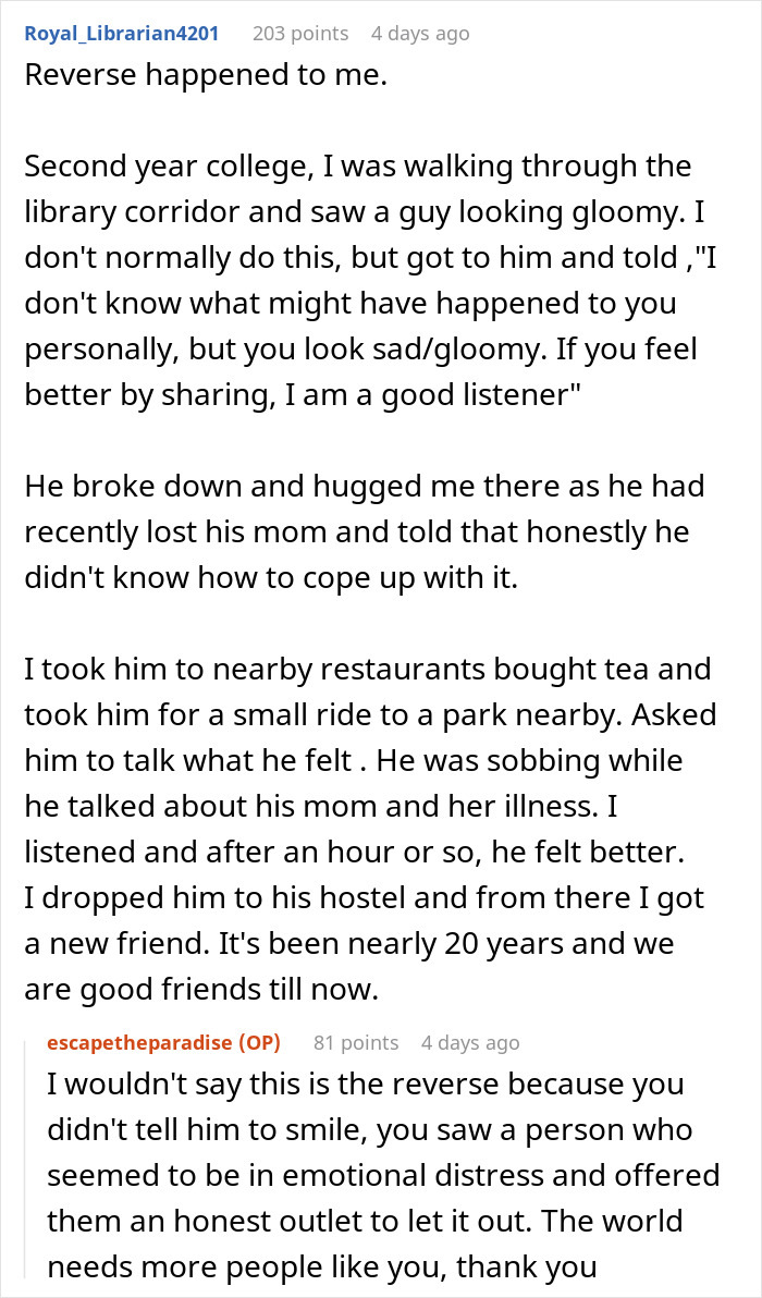 Woman Comes Up With Perfect Lie To Teach "Smile More" Guy A Lesson