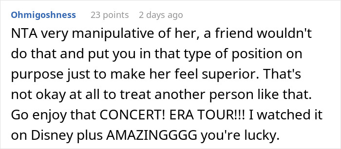"AITA For Choosing A Concert Over My Best Friend's Wedding?"
