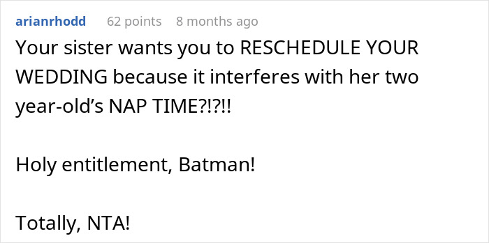 “He Takes A Nap At 12”: Bride Snaps After Entitled Sister Refuses To Attend Her Wedding “He Takes A Nap At 12”: Bride Snaps After Entitled Sister Refuses To Attend Her Wedding