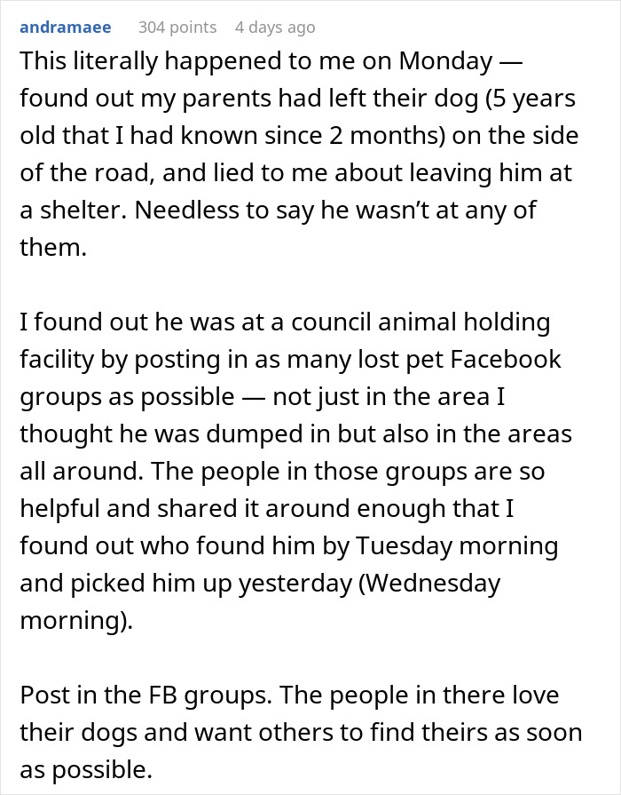 "My Partner Released Our Dog On The Side Of The Highway"