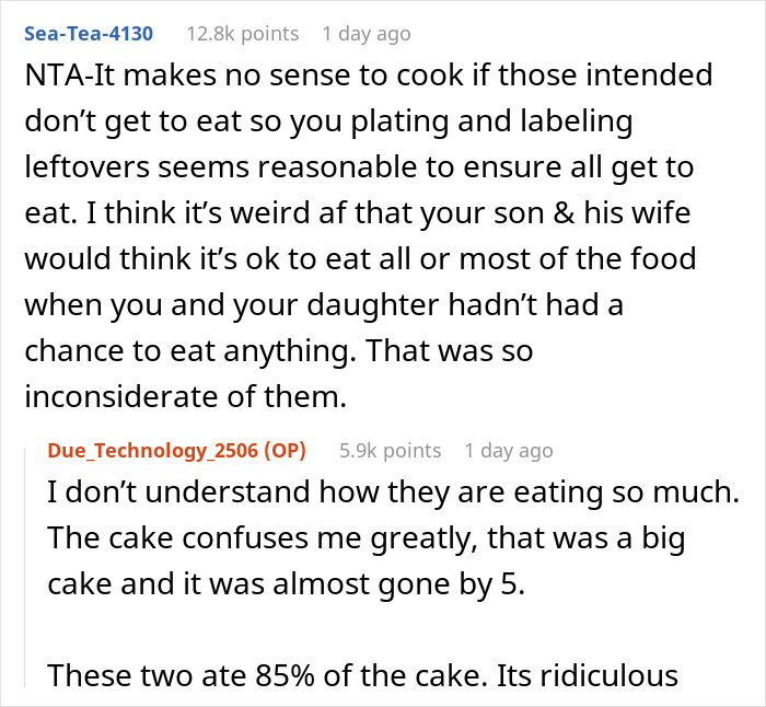 Mom Is Sick And Tired Of Cooking Extra Food For Glutton Son And DIL, Decides To Label The Leftovers - 13