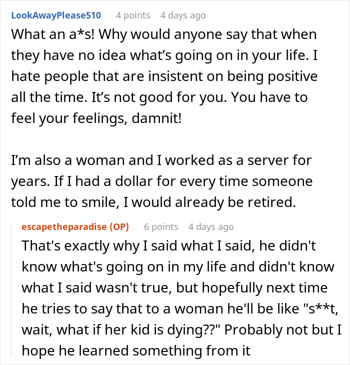 Woman Comes Up With Perfect Lie To Teach "Smile More" Guy A Lesson