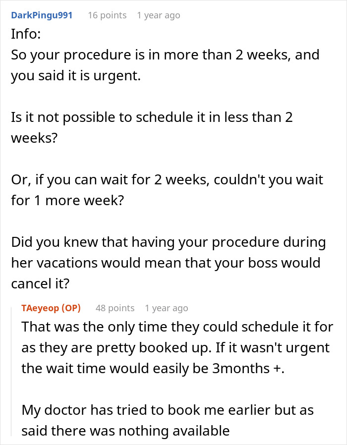 Bride Furious After Her Time Off Was Canceled Due To Coworker’s Surgery - 16