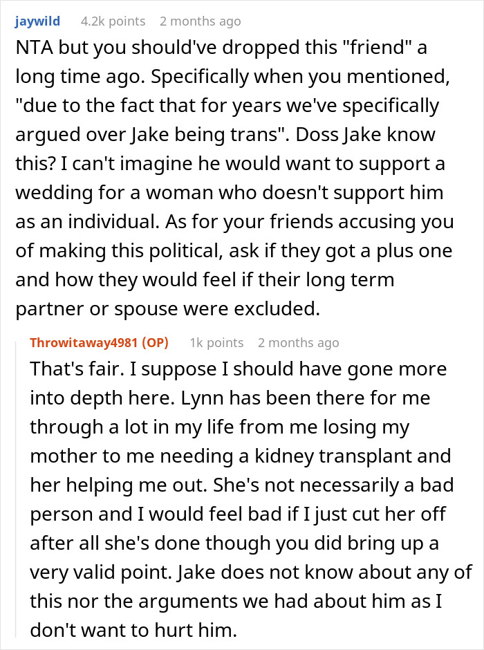 Woman’s SO Isn’t Invited To The Wedding Of Her Friend Who Gave Her A Kidney, So She Skips It Woman’s SO Isn’t Invited To The Wedding Of Her Friend Who Gave Her A Kidney, So She Skips It