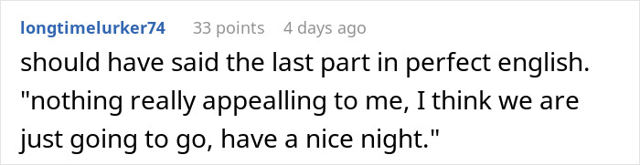 "No Good, We Go": Rude Waitress Assumes Man Doesn't Speak English, He Plays Along