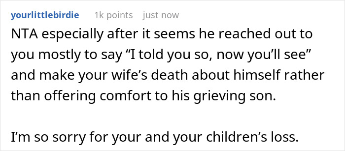 Dad Gets Upset With Son Who Lost His Wife For Judging His Decisions When He Himself Was Widowed  - 19