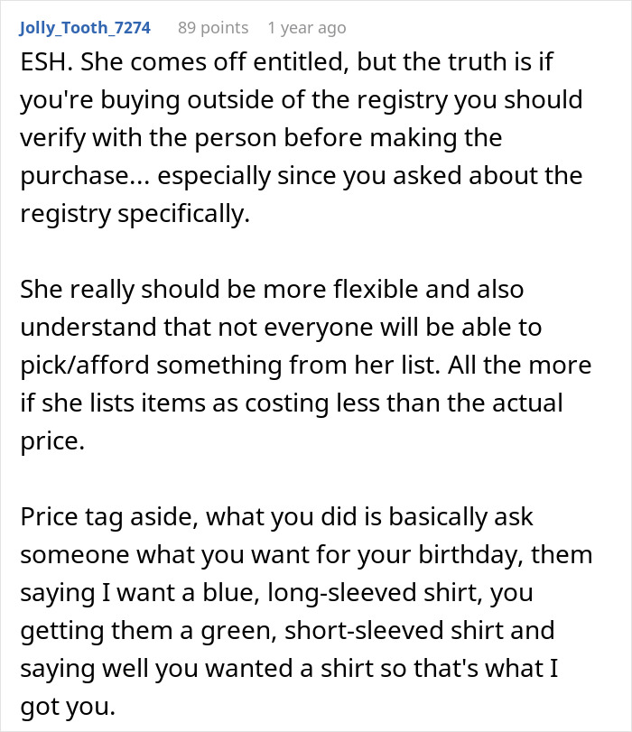 Person Gets A Different Gift For A Pregnant Friend Than On Registry, Ends Up Having To Cancel It - 13
