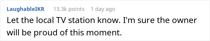 Comment discussing the firing of the best machinist due to a new boss's policy on tattoos. - 16