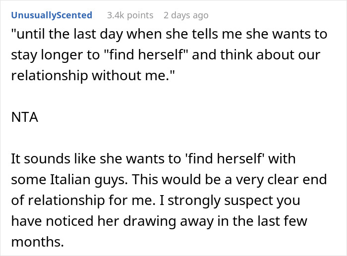 &ldquo;Rude Awakening&rdquo;: Woman &ldquo;Finds Herself&rdquo; Single After BF Learns Why She Wanted A Solo Vacation