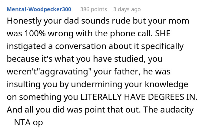 “Dinner Got Pretty Quiet”: Dad Keeps Doubting Biologist Daughter, She Tells Him She Knows Better  - 17