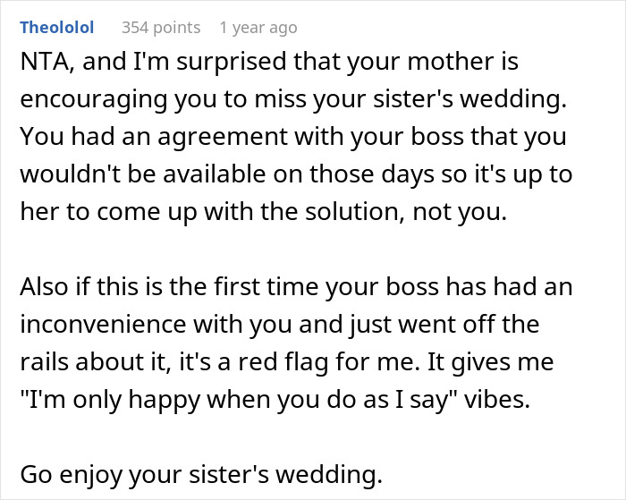 “Suck It Up”: Nanny Confronts Mom After Being Forced To Miss Sister’s Wedding - 25
