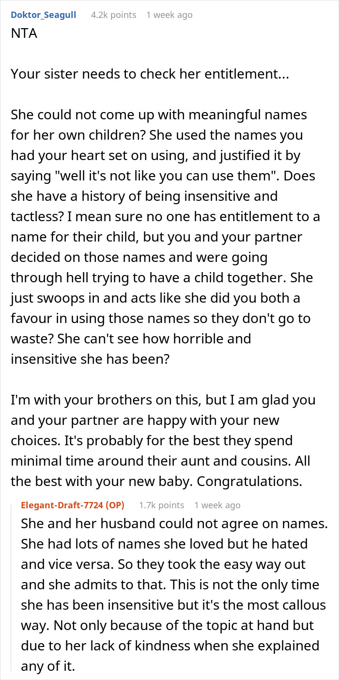 Woman Hides Her Unborn Baby’s Name From Copycat Sister Who Stole Her Last Two Baby Name Ideas Woman Hides Her Unborn Baby’s Name From Copycat Sister Who Stole Her Last Two Baby Name Ideas