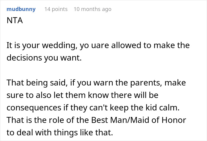 Bride Wants To Ban SIL’s Kids From Wedding But Not Other Kids, Asks If That’s Wrong - 29
