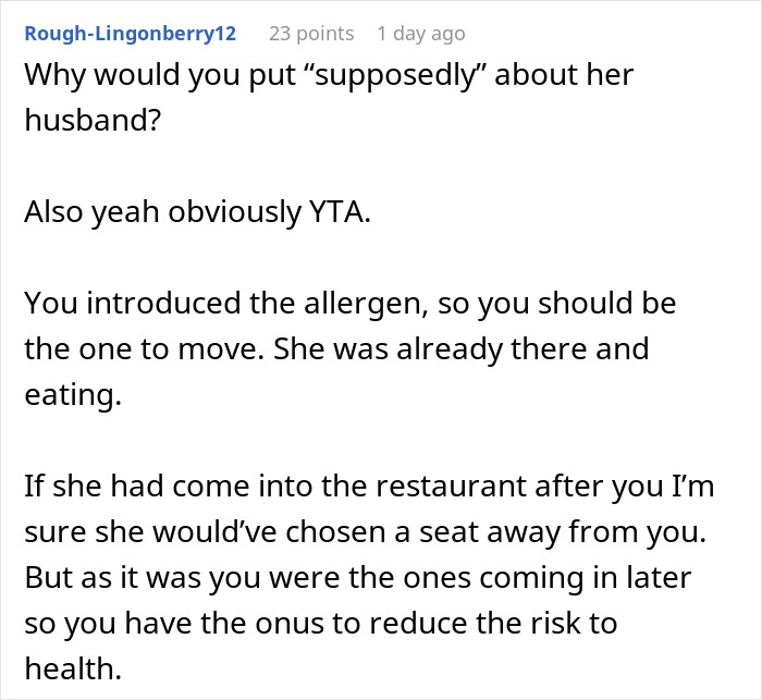 Woman Is Confused If She Was Wrong To Ignore Allergic Diner’s Wishes, Gets A Reality Check - 18